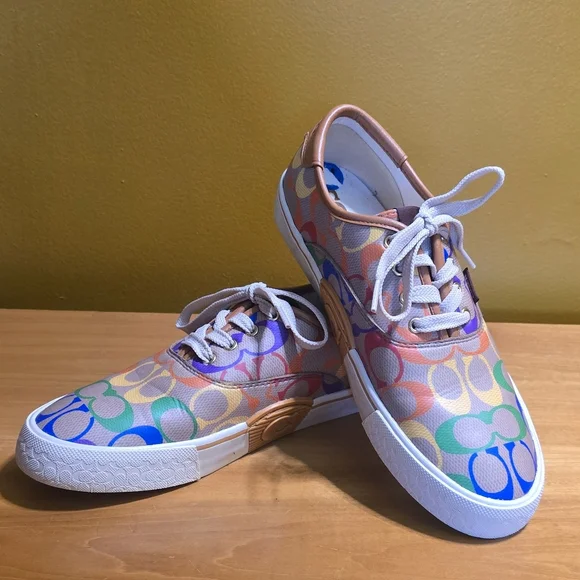 Coach City Sole Pride Multicolored Rainbow Sneakers Skate Shoes 7.5-8 - Picture 2 of 14